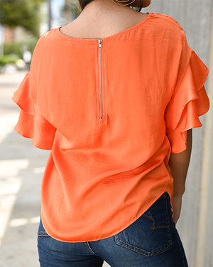 EVOCATIVE RUFFLES - AMBERGLOW ORANGE