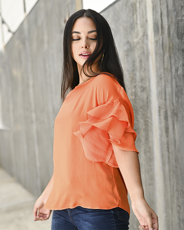 EVOCATIVE RUFFLES - AMBERGLOW ORANGE