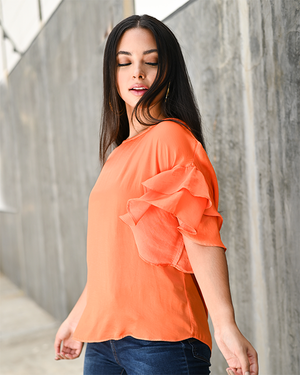 EVOCATIVE RUFFLES - AMBERGLOW ORANGE