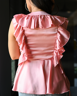 OBSSESED SATIN RUFFLES - OLD ROSE